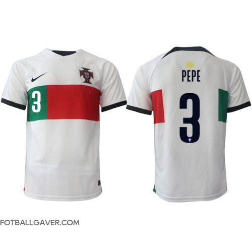 Portugal Pepe #3 Fotballklær Bortedrakt VM 2022 Kortermet